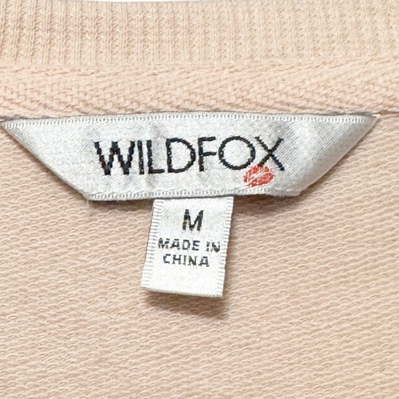 WILDFOX But First Cocktails Pink Lightweight Sweatshirt Size Medium - Picture 6 of 7